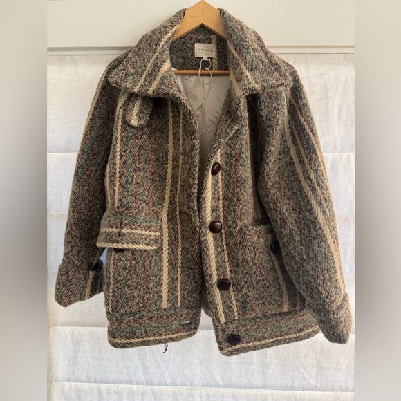 Sezane Leo Coat in Multicolor Stripes size FR 36, US 4 or Small - Picture 2 of 5